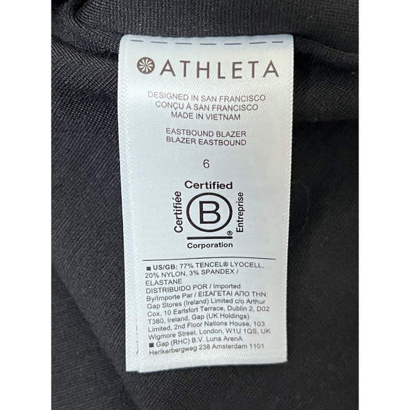 Athleta Eastbound Blazer Size 6 Black Business Casual Travel Jacket #986273 - Picture 7 of 8